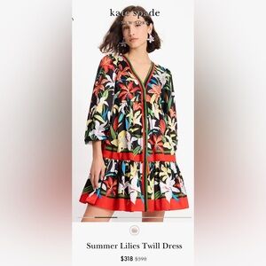 Kate Spade Summer Lillies Twill Dress